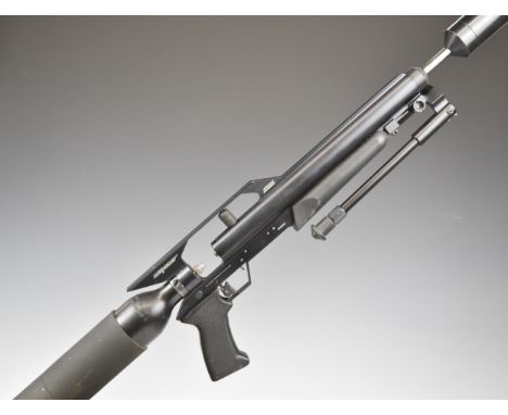 Gunpower Stealth .22 FAC PCP air rifle with chequered composite pistol grip and forend, adjustable trigger, bi-pod and sound 