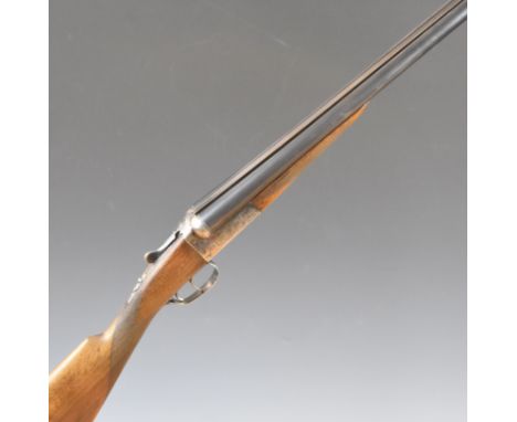 AYA No. 4 12 bore side by side ejector shotgun with named and border engraved locks, chequered grip and forend, double trigge