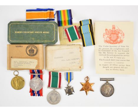Family medals for father, mother and son comprising WW1 medal pair of War Medal and Victory Medal named to 132039 Pte A.H Har
