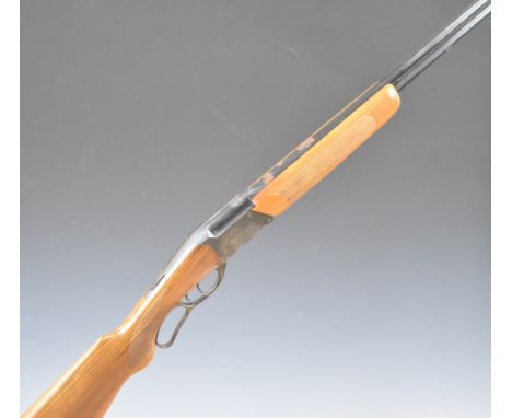 Marocchi .410 underlever-action over and under folding shotgun with chequered grip and forend, double trigger and 27 inch bar