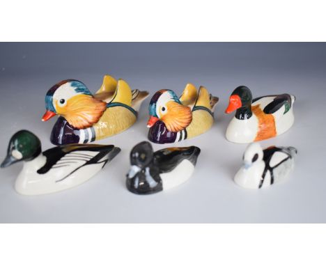 Sir Peter Scott for Beswick duck figures including large Mandarin model 1519-1, tallest 5cm