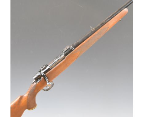 Parker-Hale .308 bolt-action rifle with chequered semi-pistol grip, sling and scope mounts, adjustable sights and 24.5 inch b