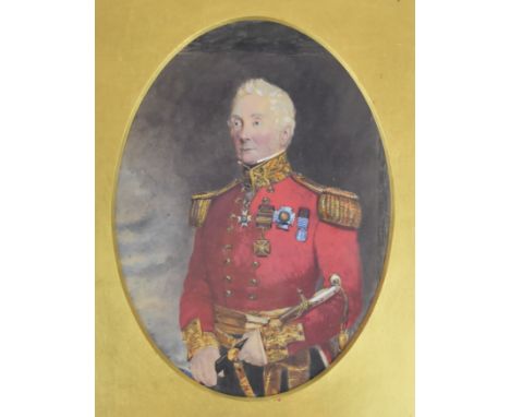 Painting of Colonel (later General) Sir James Archibald Hope G.C.B Colonel of the 9th Foot. He entered the Army in 1800, serv