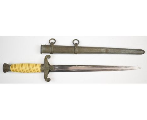 German WW2 Nazi Third Reich Army Officer's dress dagger with celluloid grips, maker's mark W.K.C Solingen to ricasso, 30cm do