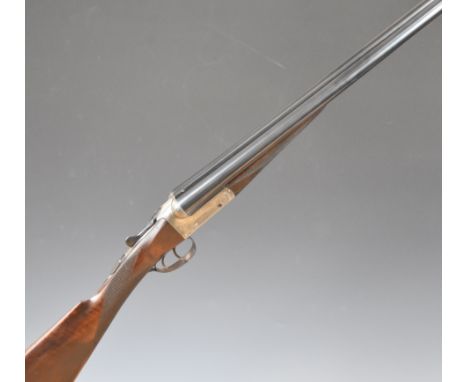 H & T C Godfrey of Safron Walden 16 bore side by side ejector shotgun with named and engraved locks, engraved underside, trig