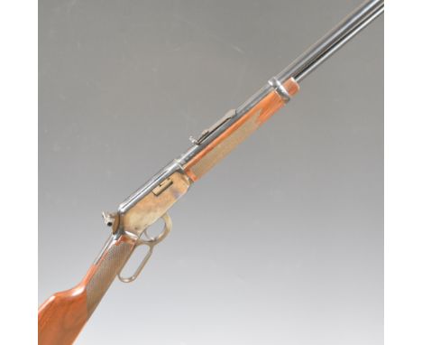 Winchester Model 9422 .22 underlever-action rifle with chequered grip and forend, sling mounts, adjustable sights, sound mode