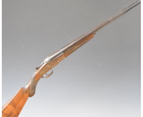 Manton &amp; Co of London &amp; Calcutta 12 bore single barrelled shotgun with named and engraved sidelock plate, engraved tr