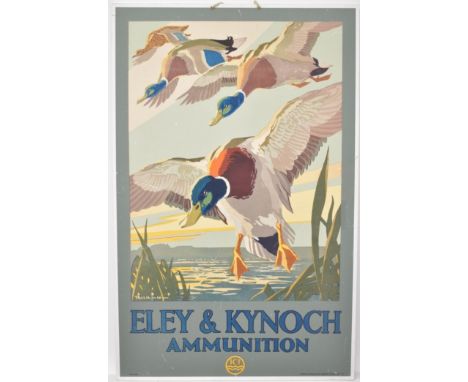 ICI Eley &amp; Kynoch Ammunition shop display or advertising poster with Stuart Tresilian artwork, 75x48cm.&nbsp;