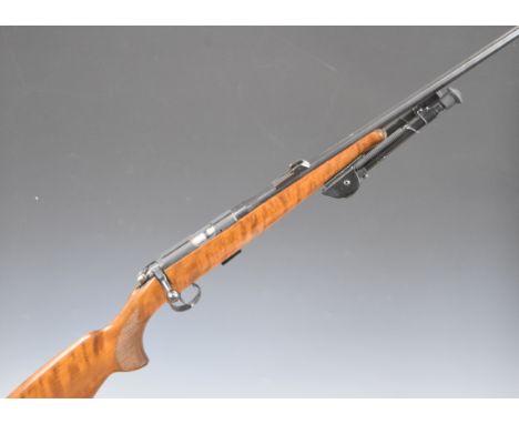 BRNO Model 2-E-H .22 bolt-action rifle with chequered semi-pistol grip, multi-shot magazine, bi-pod, sound moderator and 32 i