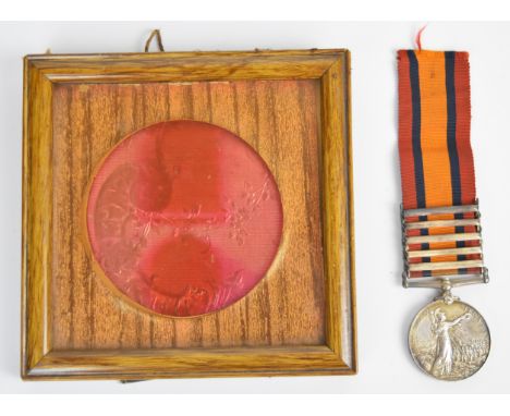 British Army Queen's South Africa Medal with clasp for Tugela Heights, Orange Free State, Relief of Ladysmith, Transvaal and 