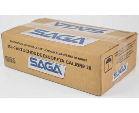 Two hundred and fifty 20 bore SAGA 25g 7 shot shotgun cartridges, all in original boxes. PLEASE NOTE THAT A VALID RELEVANT FI