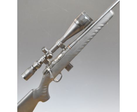 Sako Quad P04R .17HMR bolt-action rifle with composite stock, textured semi-pistol grip and forend, multi-shot magazine, BSA 