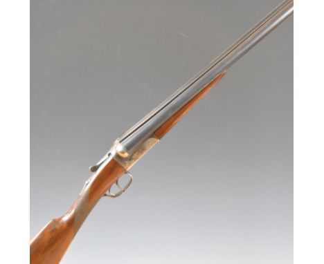 AYA 12 bore side by side ejector shotgun with&nbsp;named and engraved locks, engraved underside, trigger guard, top plate, th