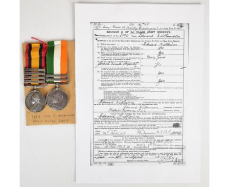 British Army&nbsp;Queen's South Africa Medal and King's South Africa Medal&nbsp;with clasps for Diamond Hill, Johannesburg, O