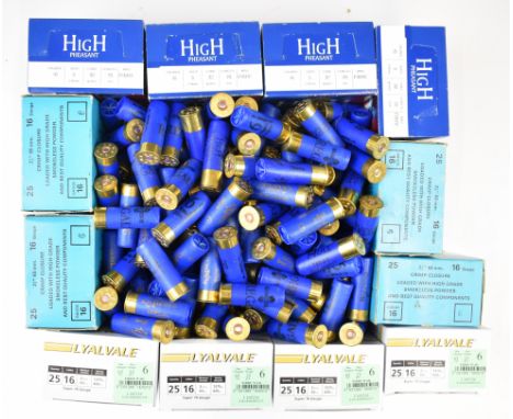 Four-hundred-and-ninety-three 16 bore shotgun cartridges including Hull High Pheasant, Lyalvale and I M Crudgington of Bath T
