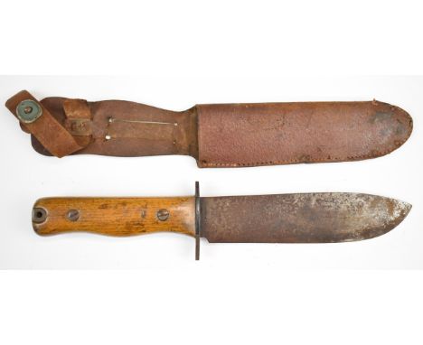 Wilkinson Sword Type D British military survival knife stamped 'IB/4594' beside ministry broad arrow and 'Wilkinson Sword Co 