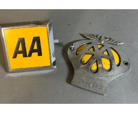 Two vintage AA car badges 
