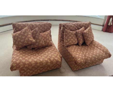 A pair of Zanotta armchairs as standalone or as a two seater sofa (78cm W  x 78cm H x 84cm D)