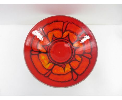 A vintage Poole pottery Delphis ware bowl, 35cm diameter