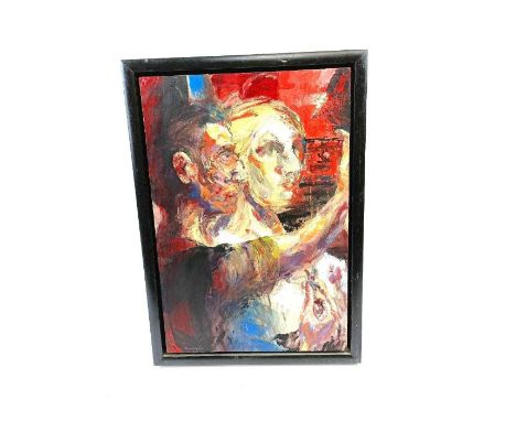 Kevin Chapman (20th century British school) 'Night Light', acrylic on board, signed  lower left hand side, Bruton St. Gallery