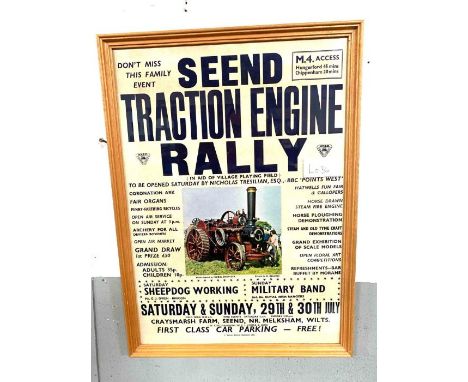 Local intrest - a Seend traction engine rally poster, 56cm x 40cm 