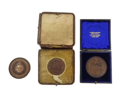  Queen's University Kingston Canada medallion 'English Janet L Allan BA 1930' and two Universitas Sancti Andree medallions 'B