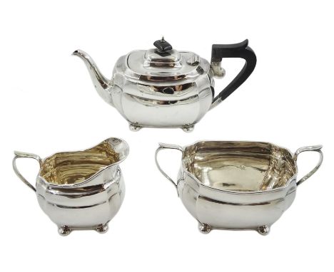 Three piece silver tea service by S Blanckensee &amp; Son Ltd, Chester and Birmingham 1926, approx 25.5oz - Condition Report 