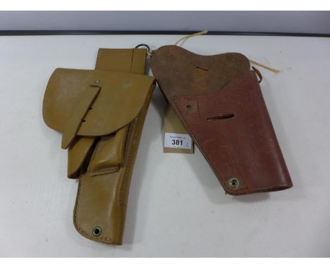 A US LEATHER HOLSTER AND ANOTHER LEATHER HOLSTER (2) 