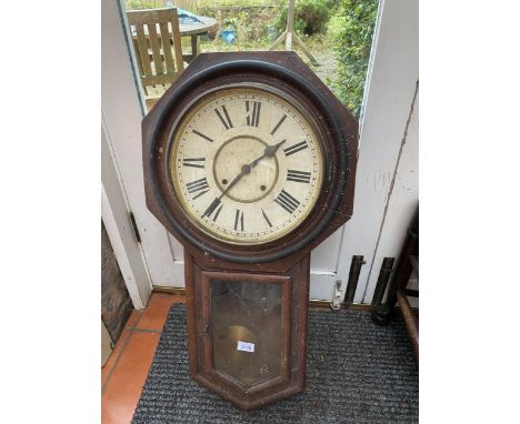 AN ANSONIA AMERICAN CHIMING WALL CLOCK 