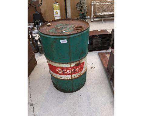 A VINTAGE CASTROL OIL DRUM 