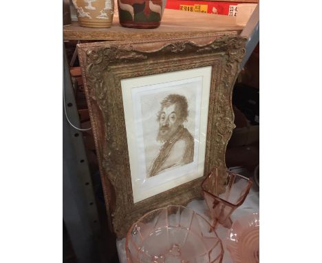 A PRINT, MALE PORTRAIT, BY FRANCESCO BARTOLOZZI R.A. 