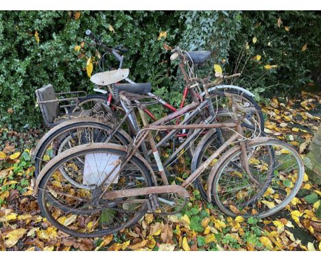 FOUR BIKES TO INCLUDE THREE VINTAGE TWO BEING RALEIGH AND A TRIUMPH 