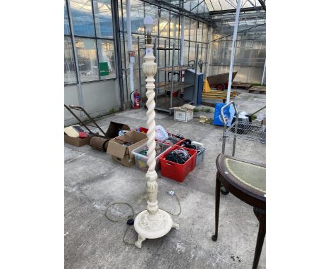 A WHITE BARLEYTWIST STANDARD LAMP 