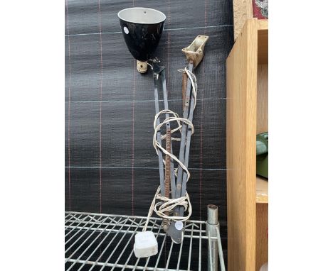 A VINTAGE ANGLE POISE LAMP WITH WALL MOUNTING BRACKET 