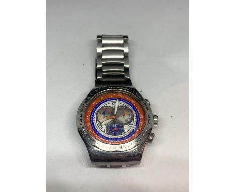 A SWATCH WRIST WATCH SEEN WORKING BUT NO WARRANTY 