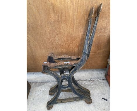 A PAIR OF VINTAGE CAST BENCH ENDS 