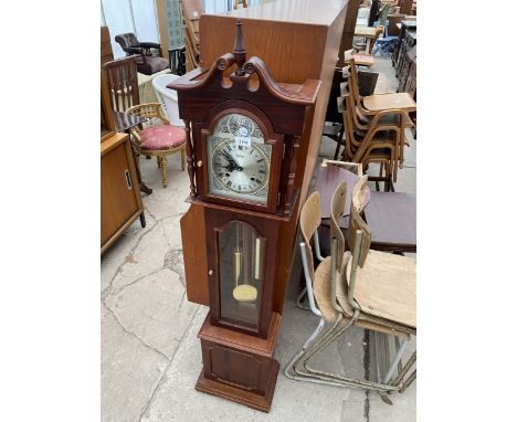 A MODERN TEMPUS FUGIT GRANDMOTHER CLOCK 