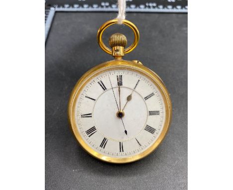 A GENTS 18CT GOLD POCKET WATCH BY W M HOLLAND &amp; SON  WITH 18CT GOLD DUST COVER WITH SECONDS SWEEP W/O GROSS WEIGHT 125 GM