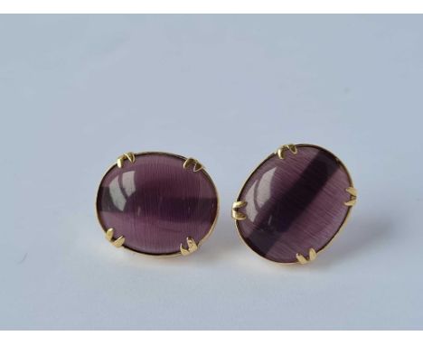 A pair of star amethyst earrings 9ct  3.9 gms