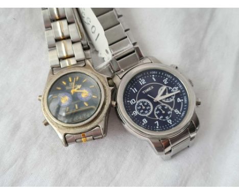 Two gents multi dial wrist watches by Timex and Ricardo with seconds sweep both W/O