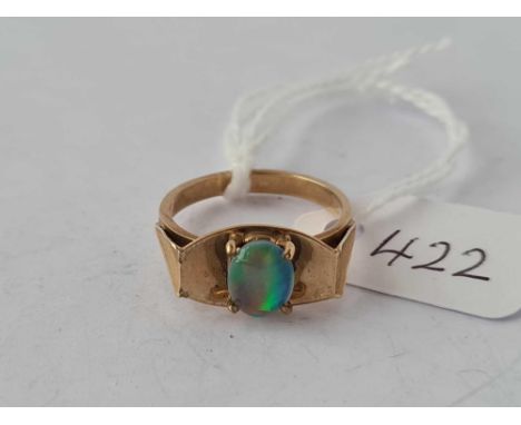 A opal doublet ring 9ct size L  2.9 gms