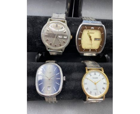 Four gents wrist watches (ORIENT 2x TIMEX, ACCURIST)