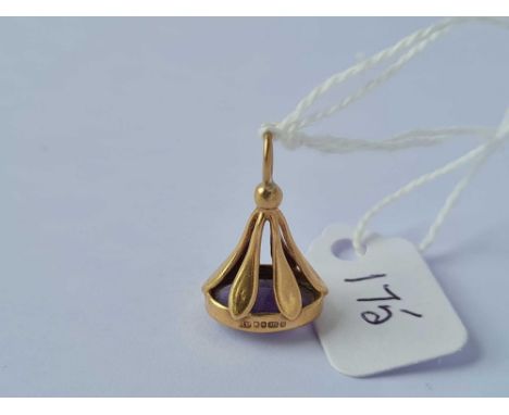 A amethyst seal fob 9ct  1.9 gms