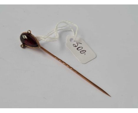 A antique gold and garnet rose diamond stick pin