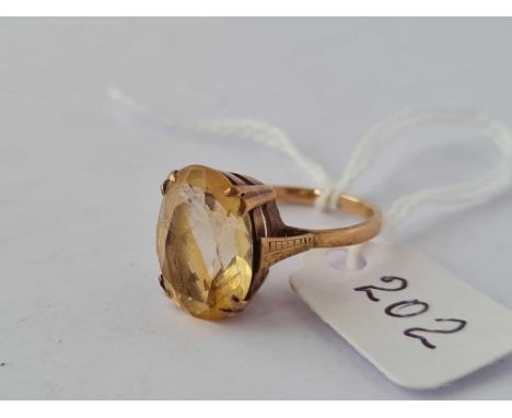 A citrine ring 9ct size K  3 gms