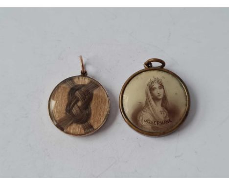 A portrait pendant of Napoleon and one other