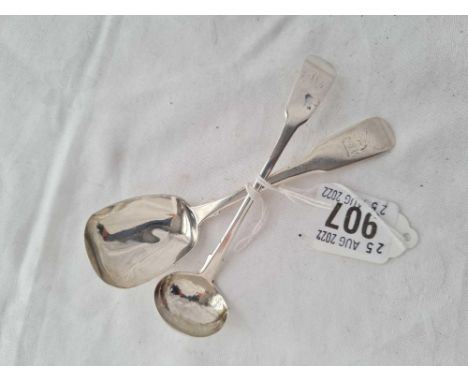 A George III small ladle, London 1816 and a sugar spoon