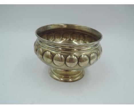 A small silver footed bowl having moulded dot decoration and presentation inscription: Central Assault at Arms of the Bangalo
