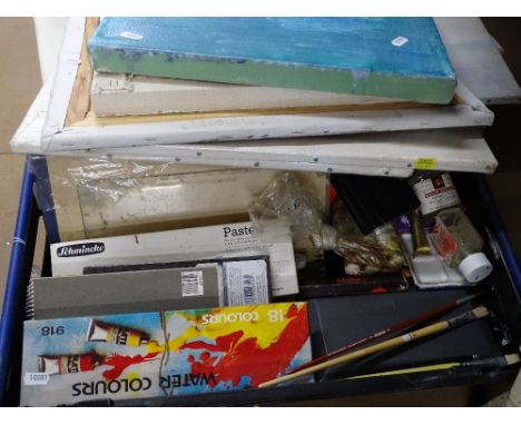 Canvases, paints and sketch pads