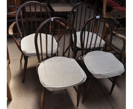 A set of 4 Ercol stick back stained chairs (2 + 2)